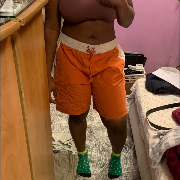 Orange and tan shorts that I have previously thrifted - Picture 4 of 4